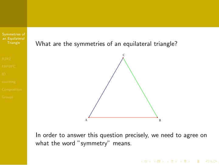 what are the symmetries of an equilateral triangle