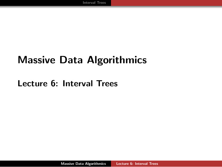 massive data algorithmics