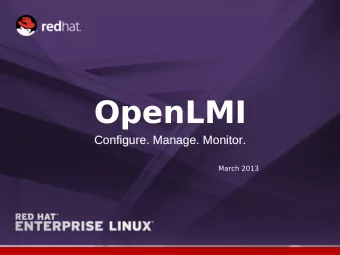 Op  OpenLM  enLMI  Conf  onfigur  gure.  e. Manage.  anage. Moni  onitor  or.  March 2013  Linux