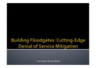 Yuri  Gushin  &amp;  Alex  Behar    Introduction    DoS  Attacks