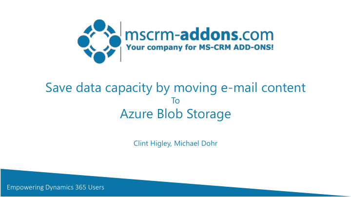 save data capacity by moving e mail content