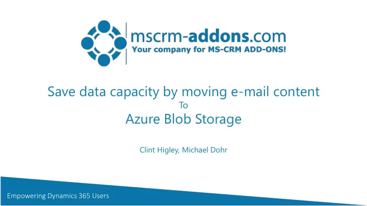 save data capacity by moving e mail content