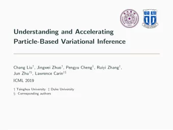 Understanding and Accelerating  Particle-Based Variational Inference Chang Liu  , Jingwei Zhuo