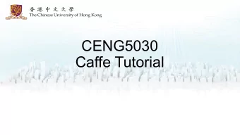 CENG5030  Caffe Tutorial  Part I:  Caffe Hands-on  Installation    Easy customization with