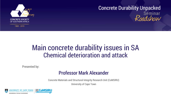 main concrete durability issues in sa