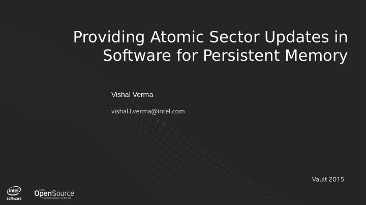 providing atomic sector updates in software for