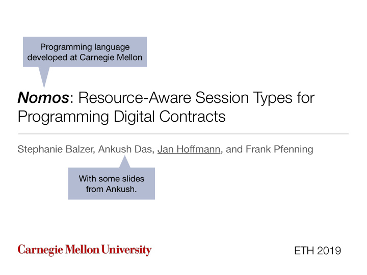 nomos resource aware session types for programming