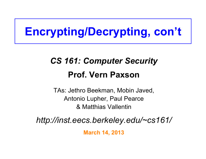 encrypting decrypting con t