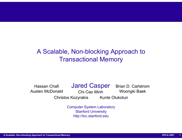 a scalable non blocking approach to transactional memory