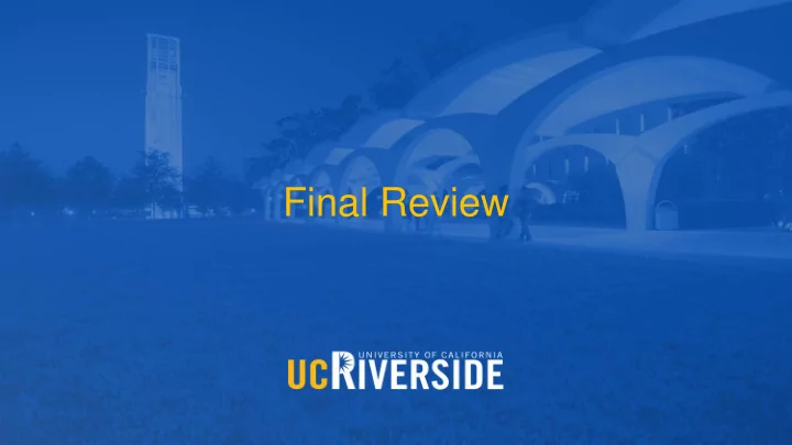 final review logistics