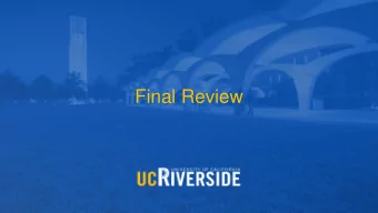 Final Review  Logistics  Start Midterm next class!  Same style as Midterm, 5 questions