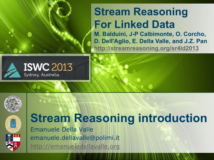 stream reasoning introduction