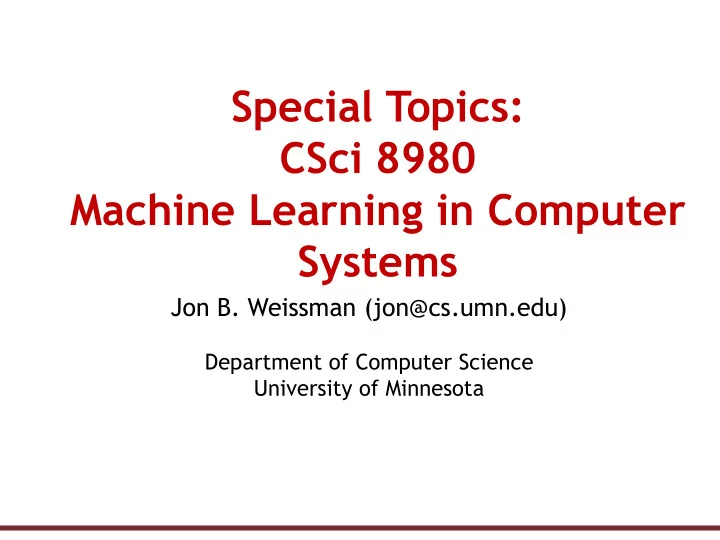 special topics