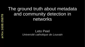 The ground truth about metadata  and community detection in  8  8  7  7  8  8  networks  5  5  0  0