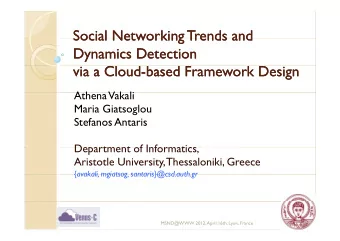 Social Networking Trends and  Social Networking Trends and  Social Networking Trends and  Social