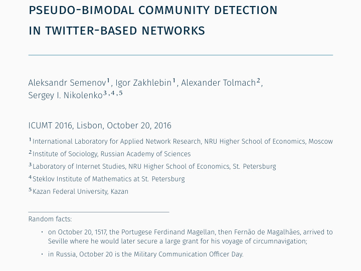 pseudo bimodal community detection in twitter based