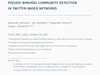 pseudo-bimodal community detection  in twitter-based networks  . Aleksandr Semenov  , Igor