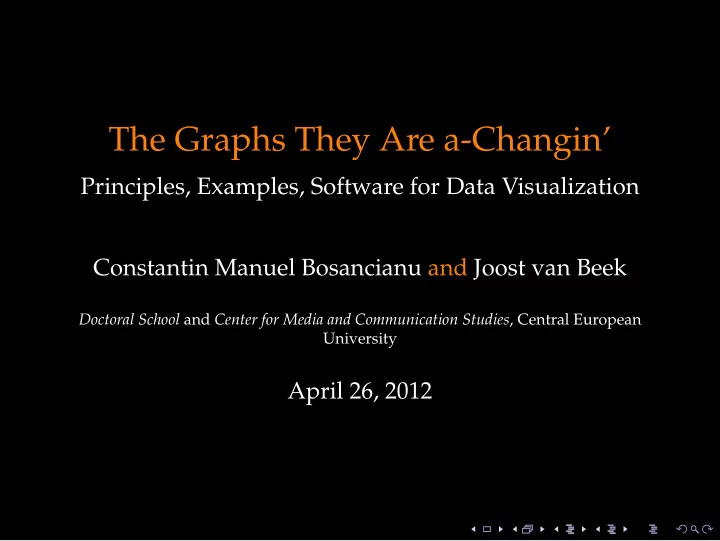 the graphs they are a changin