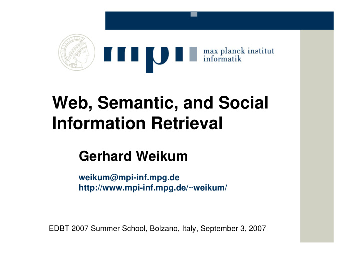 web semantic and social information retrieval