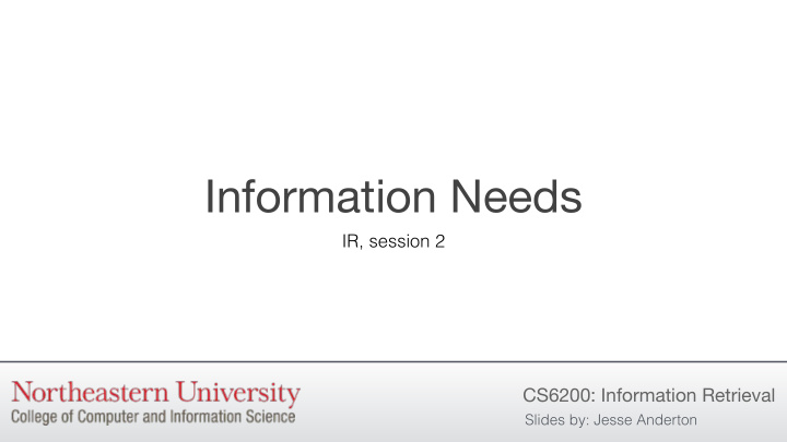 information needs