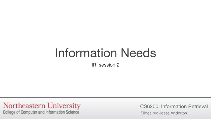 information needs