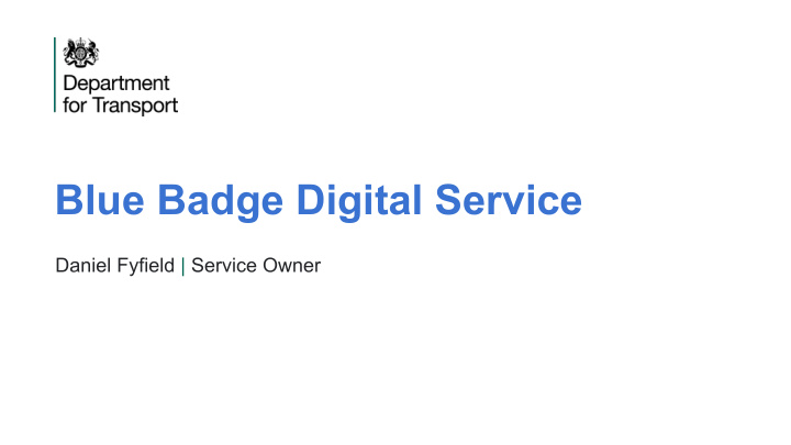 blue badge digital service