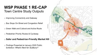 WSP PHASE 1 RE-CAP  Town Centre Study Outputs o Improving Connectivity and Gateway o Bus Stops