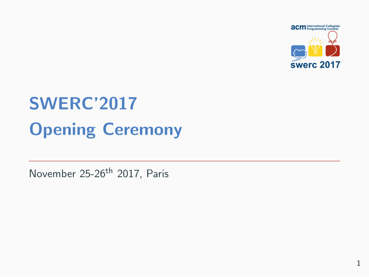 swerc 2017 opening ceremony