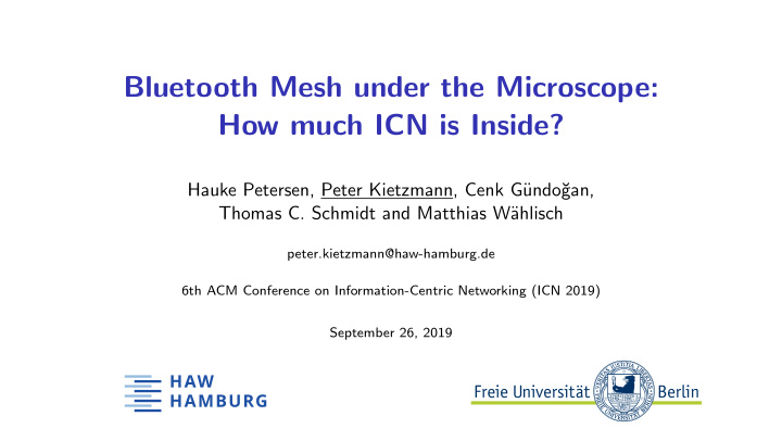 bluetooth mesh under the microscope how much icn is inside