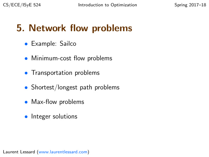 5 network flow problems