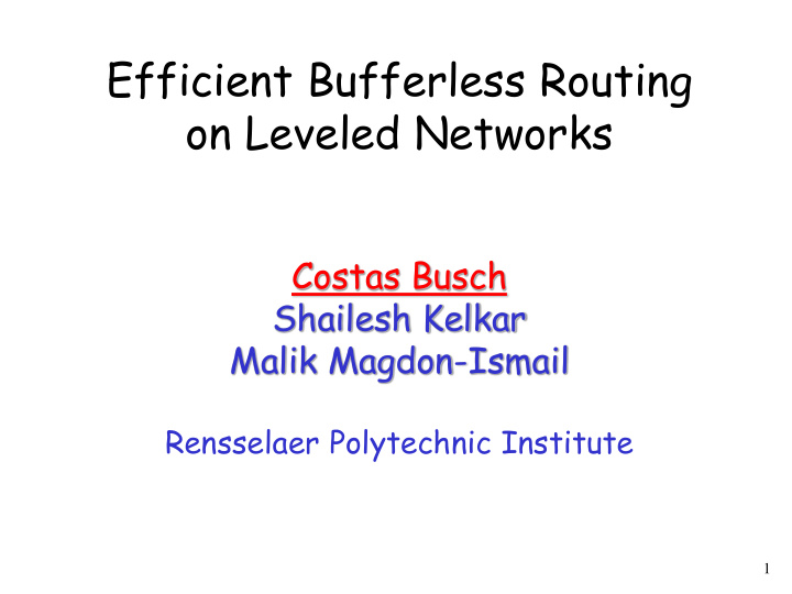 on leveled networks