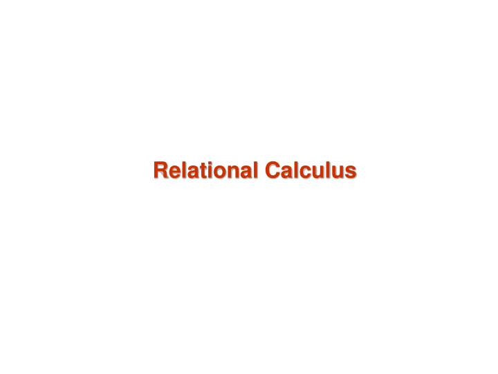 relational calculus another theoretical ql relational