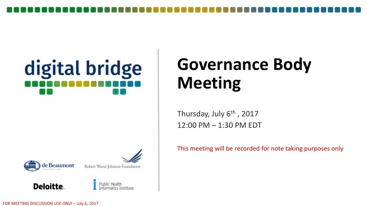governance body meeting