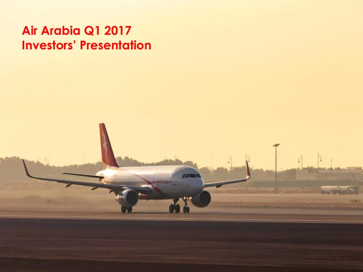 air arabia q1 2017