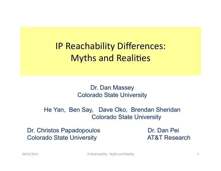 ip reachability differences myths and reali es