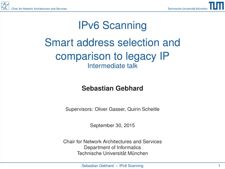 ipv6 scanning smart address selection and comparison to