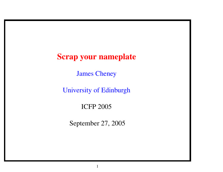 scrap your nameplate