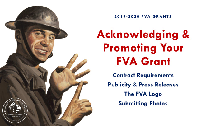 acknowledging promoting your fva grant