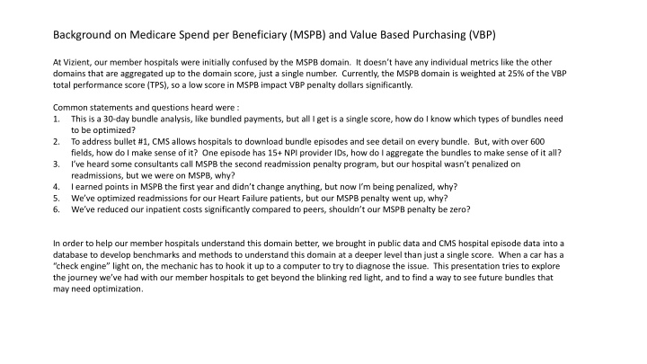 background on medicare spend per beneficiary mspb and