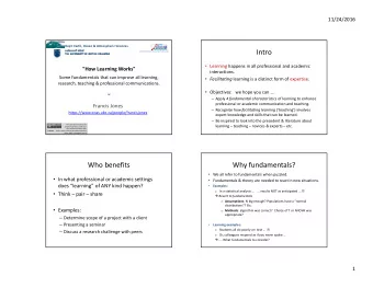 Intro  EOAS Science Education Initiatives  Learning happens in all professional and academic