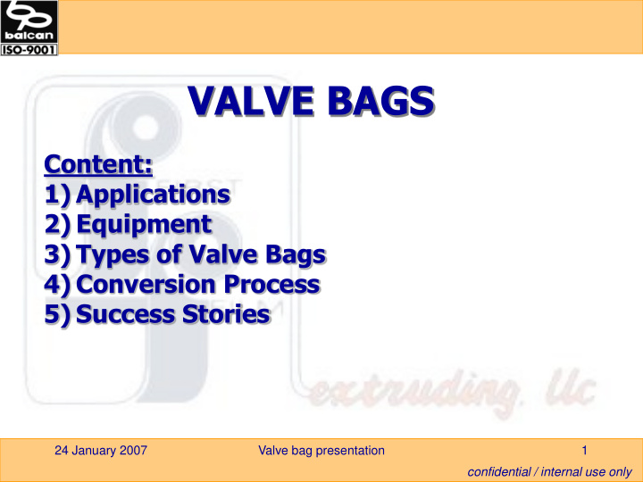 valve bags