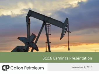 3Q16 Earnings Presentation  November 2, 2016  Cautionary Statements and Important Disclosures