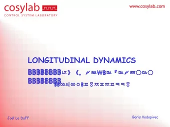 LONGITUDINAL DYNAMICS