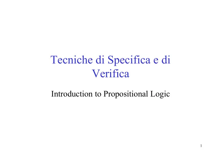 tecniche di specifica e di verifica