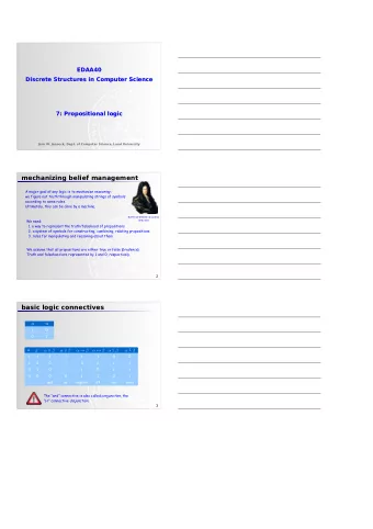 EDAA40  EDAA40  Discrete Structures in Computer Science  Discrete Structures in Computer Science