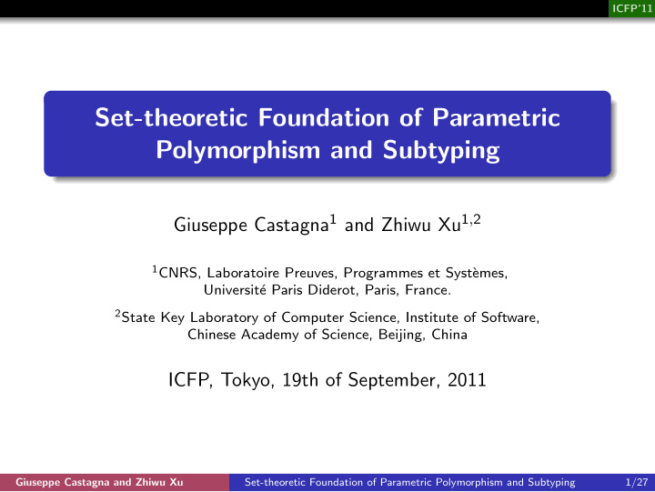 set theoretic foundation of parametric polymorphism and