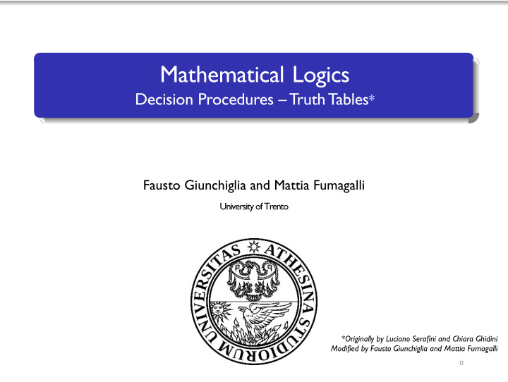 mathematical logics