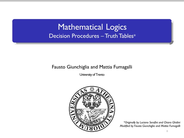 mathematical logics