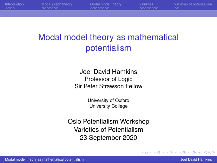 modal model theory as mathematical potentialism