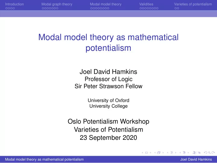 modal model theory as mathematical potentialism